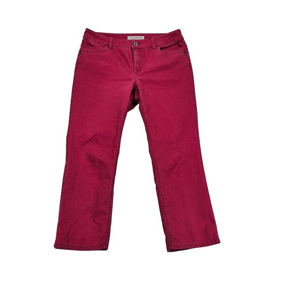Chico's Denim - Chico's Platinum Denim Womens Size 1/US 8 Capri High Rise Pink Jeans Stretch EUC